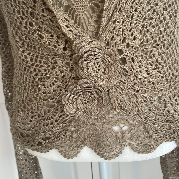 Cami SZ M Two-Piece Tan Sleeveless Top with Knit Long Sleeve Cover-Up - Picture 2 of 16